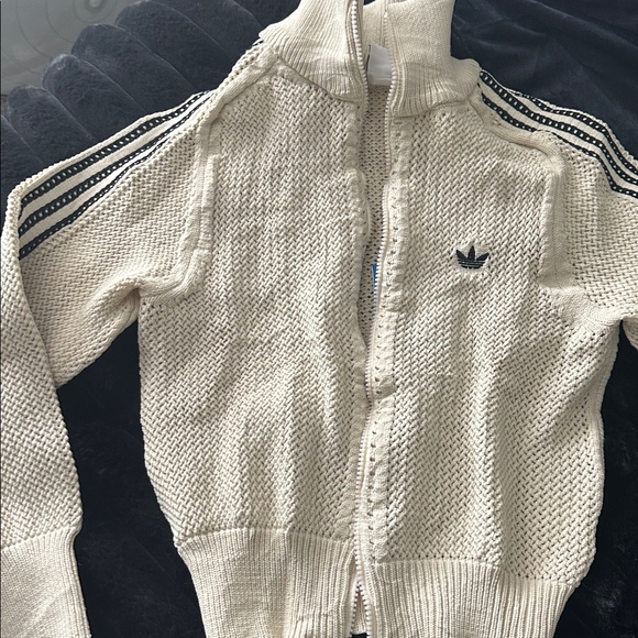 adidas Cream crochet  Track Pants with Black Stripes - Picture 8 of 10